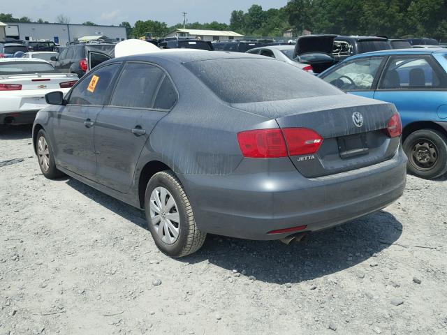 3VW2K7AJ2BM392737 - 2011 VOLKSWAGEN JETTA BASE 灰色 照片 3