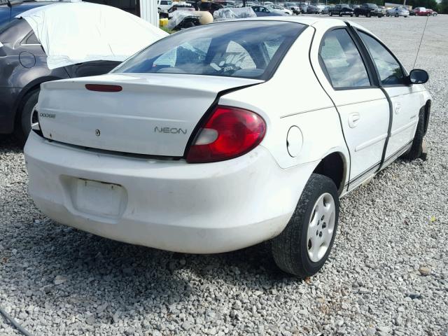 1B3ES46C4YD857842 - 2000 DODGE NEON BASE WHITE photo 4