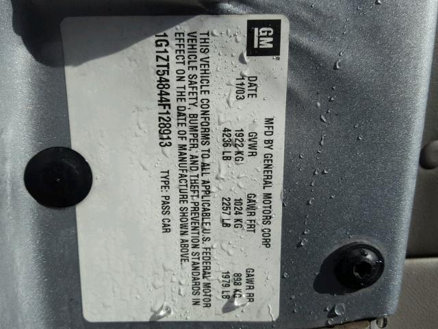 1G1ZT54844F128913 - 2004 CHEVROLET MALIBU LS ვერცხლისფერი ფოტო 10