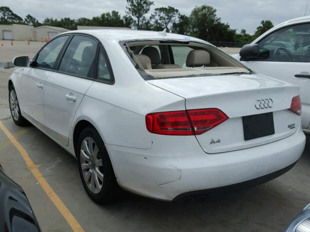 WAUBFAFL4CA117929 - 2012 AUDI A4 WHITE photo 3