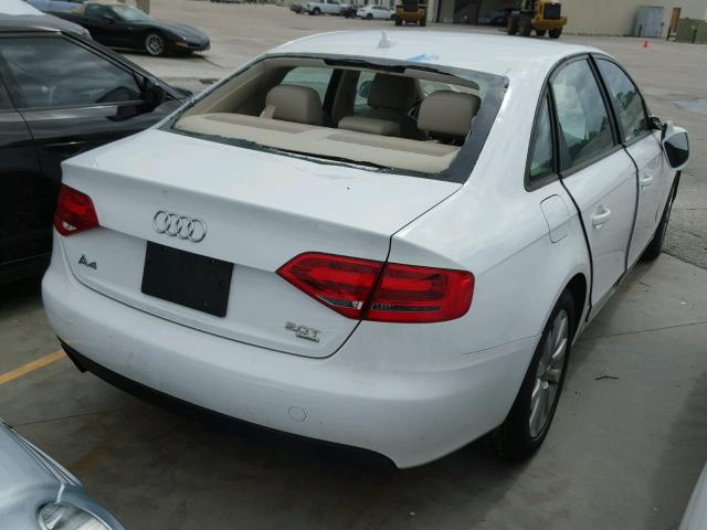 WAUBFAFL4CA117929 - 2012 AUDI A4 WHITE photo 4