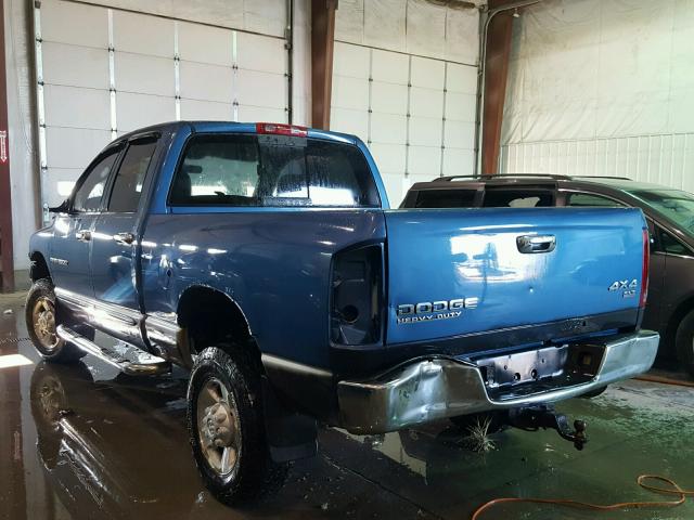 3D7KU28C83G854246 - 2003 DODGE RAM 2500 S BLUE photo 3