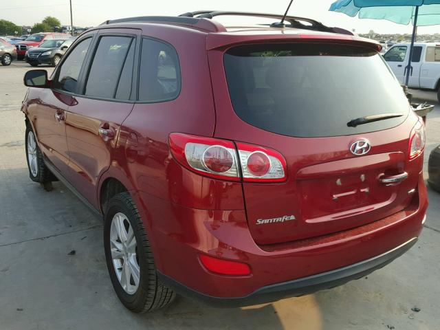 5XYZK4AG6CG144428 - 2012 HYUNDAI SANTA FE L BURGUNDY photo 3