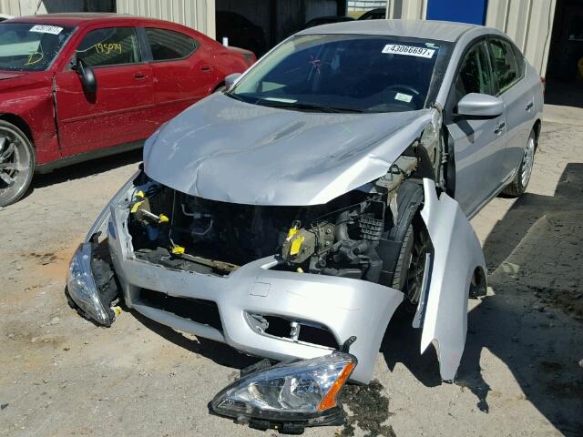 1N4AB7APXDN908098 - 2013 NISSAN SENTRA S SILVER photo 2