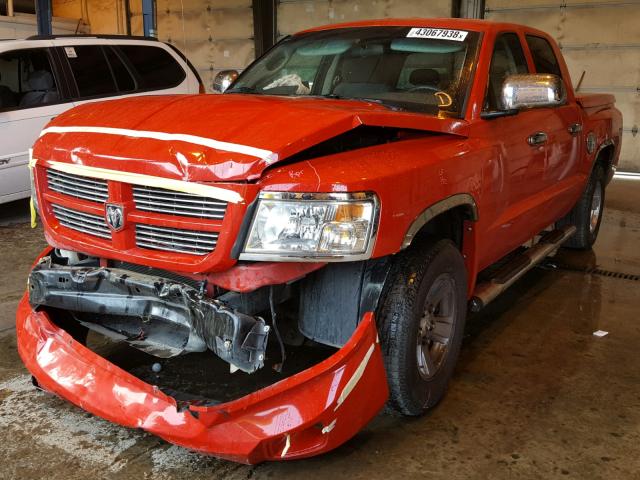 1D7HW38N88S629417 - 2008 DODGE DAKOTA SXT RED photo 2