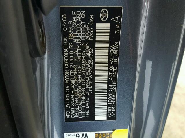 JTKDE167790284732 - 2009 TOYOTA SCION TC 灰色 照片 10