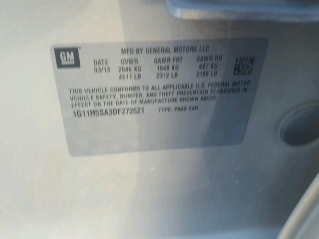 1G11H5SA3DF272621 - 2013 CHEVROLET MALIBU LTZ 金色 照片 10