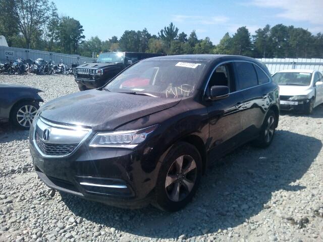 5FRYD4H25GB019352 - 2016 ACURA MDX BLACK photo 2