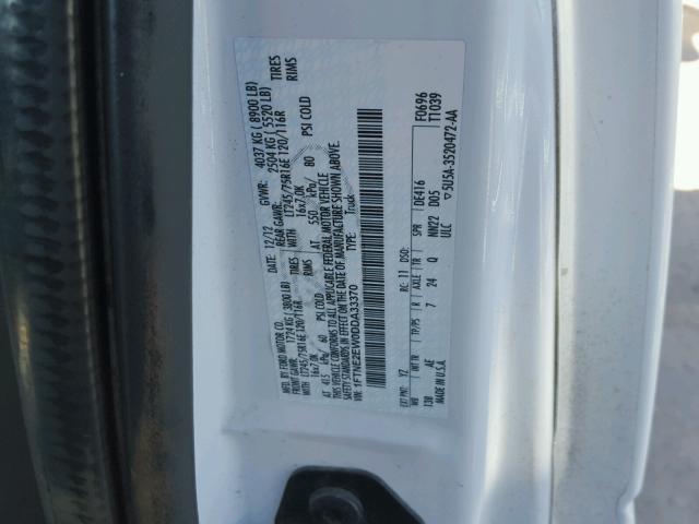 1FTNE2EW0DDA33370 - 2013 FORD ECONOLINE WHITE photo 10