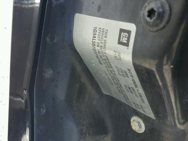 1G8AL55F07Z187505 - 2007 SATURN ION LEVEL BLACK photo 10