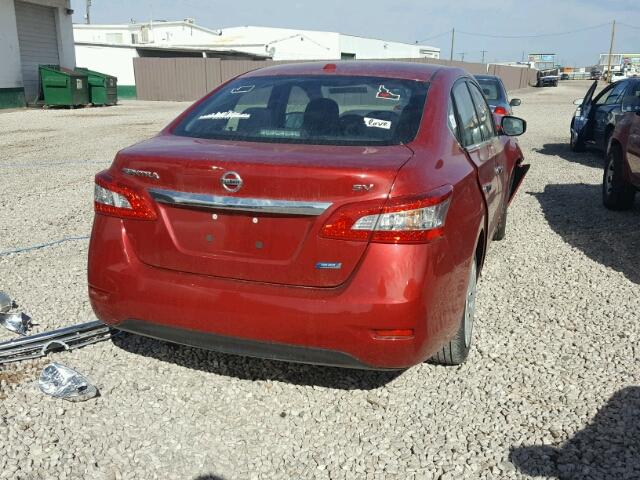 3N1AB7AP6EL640830 - 2014 NISSAN SENTRA S RED photo 4