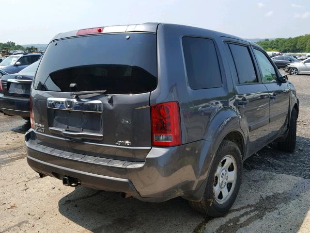 5FNYF4H20BB064218 - 2011 HONDA PILOT LX GRAY photo 4