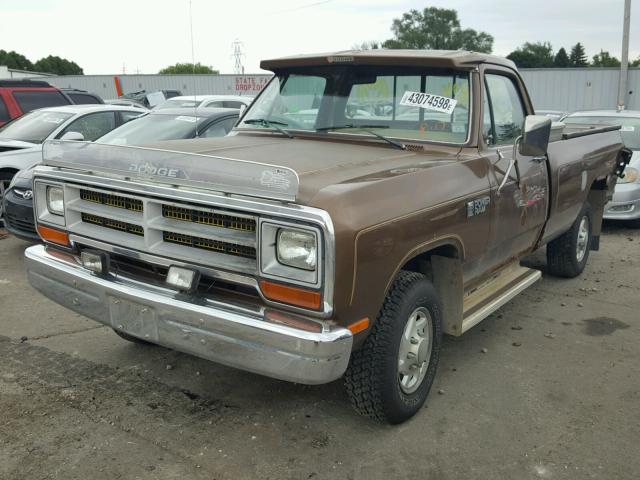 1B7HW14T9HS349802 - 1987 DODGE W-SERIES W BROWN photo 2