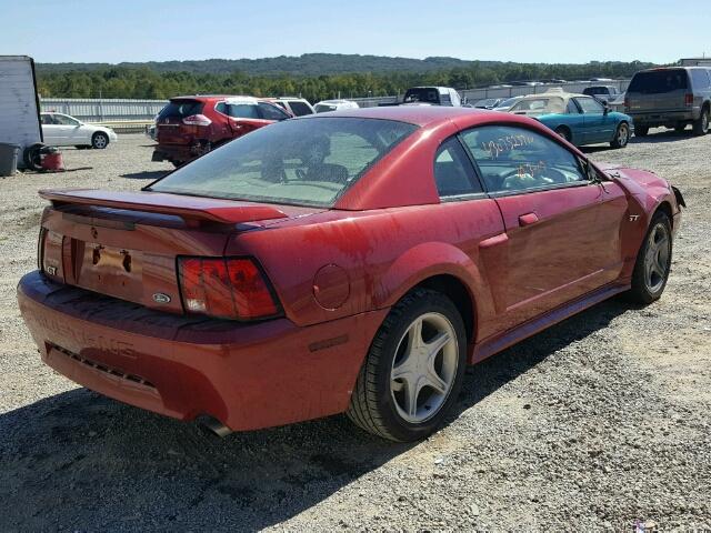 1FAFP42X21F132785 - 2001 FORD MUSTANG GT RED photo 4