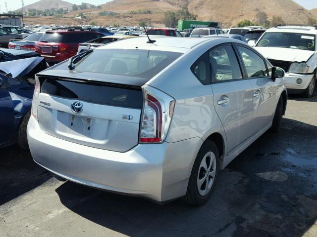 JTDKN3DU1D5703530 - 2013 TOYOTA PRIUS SILVER photo 4