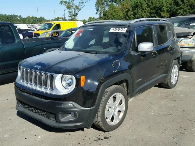 ZACCJADT8GPE14894 - 2016 JEEP RENEGADE L BLACK photo 2