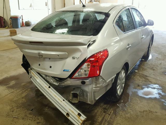 3N1CN7AP0EL817100 - 2014 NISSAN VERSA S SILVER photo 4