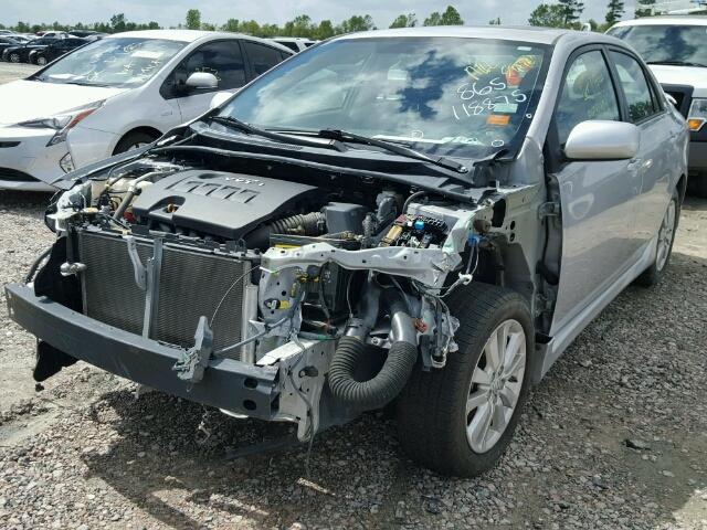 2T1BU4EE6AC496356 - 2010 TOYOTA COROLLA SILVER photo 2