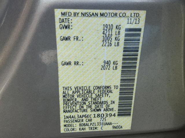 1N4AL3AP6EC180394 - 2014 NISSAN ALTIMA 2.5 TAN photo 10