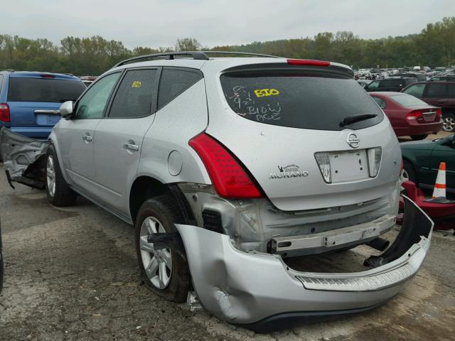 JN8AZ08T27W532127 - 2007 NISSAN MURANO SL SILVER photo 3