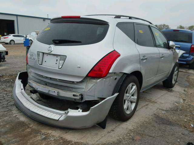 JN8AZ08T27W532127 - 2007 NISSAN MURANO SL SILVER photo 4