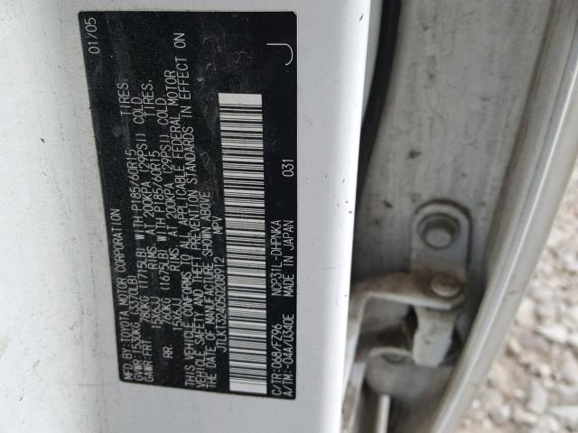 JTLKT324050208912 - 2005 TOYOTA SCION XB Ақ фото 10