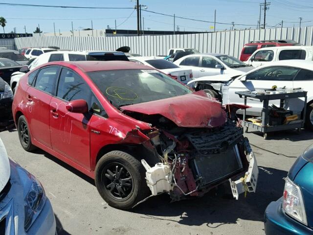 JTDKN3DU7D5640966 - 2013 TOYOTA PRIUS RED photo 1