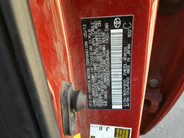 JTDKN3DU7D5640966 - 2013 TOYOTA PRIUS 红色 照片 10