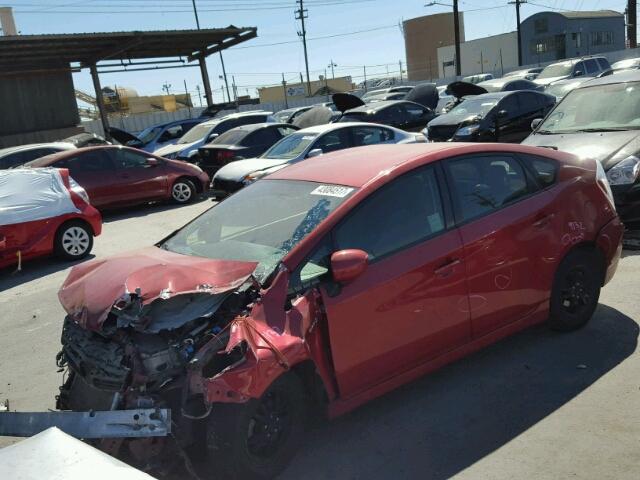 JTDKN3DU7D5640966 - 2013 TOYOTA PRIUS 红色 照片 2
