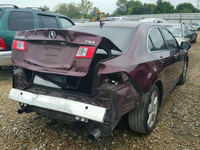 JH4CU2F69AC012736 - 2010 ACURA TSX BURGUNDY photo 4