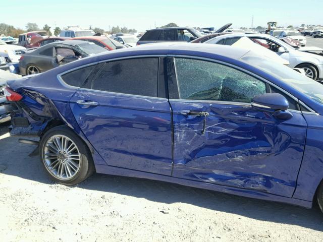 3FA6P0H98FR137548 - 2015 FORD FUSION SE BLUE photo 9