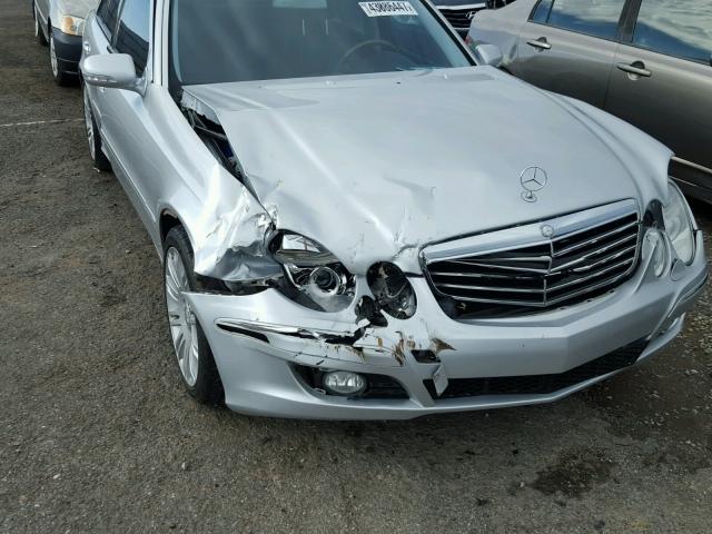 WDBUF56X38B216313 - 2008 MERCEDES-BENZ E 350 SILVER photo 9