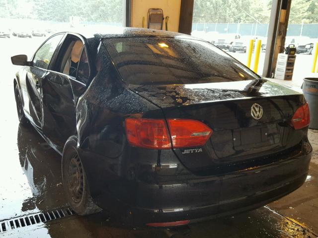 3VW2K7AJ2EM373092 - 2014 VOLKSWAGEN JETTA BASE BLACK photo 3