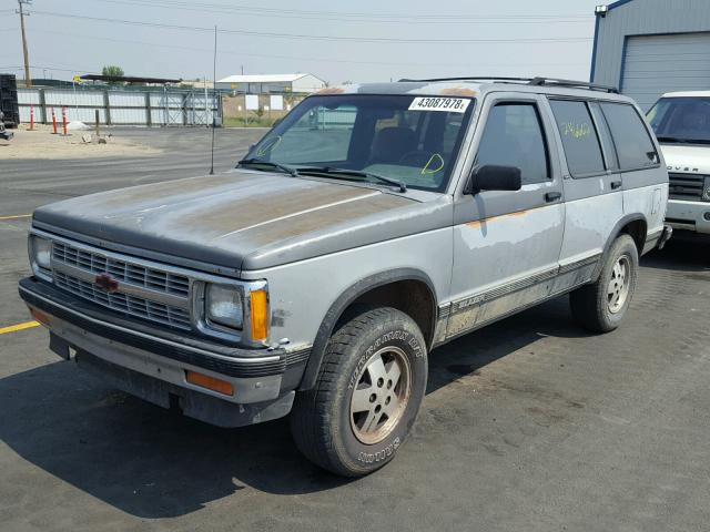 1GNDT13ZXM2305824 - 1991 CHEVROLET BLAZER S10 GRAY photo 2