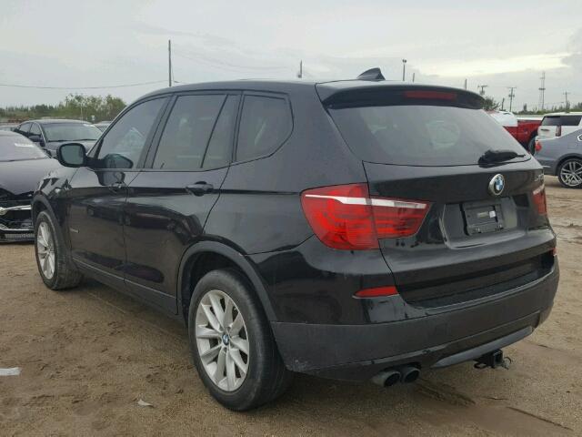 5UXWX9C52D0A27029 - 2013 BMW X3 XDRIVE2 BLACK photo 3