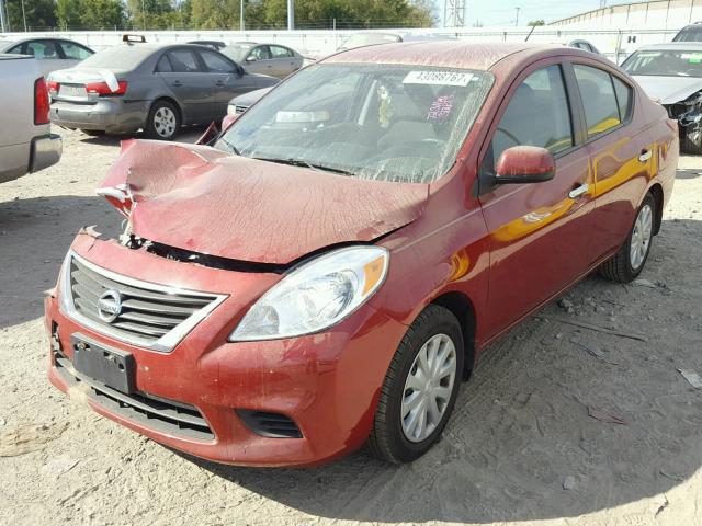 3N1CN7AP1DL860407 - 2013 NISSAN VERSA S RED photo 2