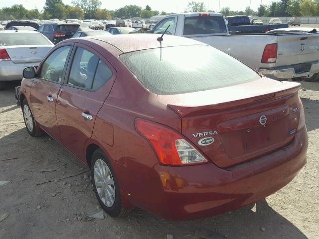 3N1CN7AP1DL860407 - 2013 NISSAN VERSA S RED photo 3