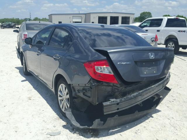 2HGFB2F96CH540346 - 2012 HONDA CIVIC EXL 灰色 照片 3