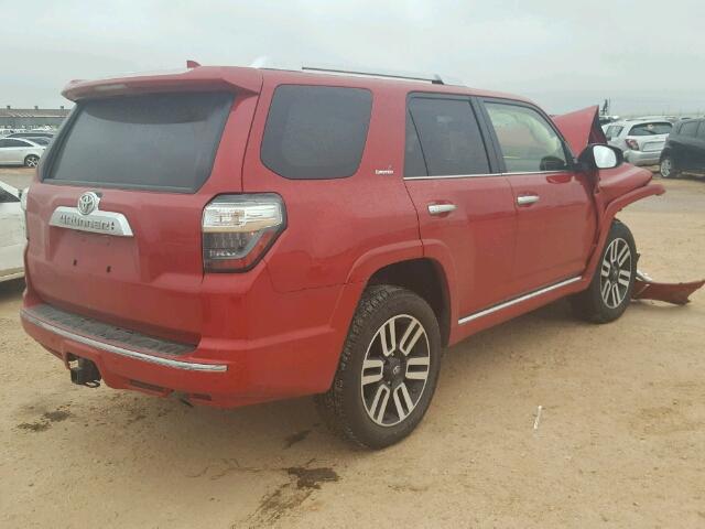 JTEBU5JRXG5355872 - 2016 TOYOTA 4RUNNER SR RED photo 4