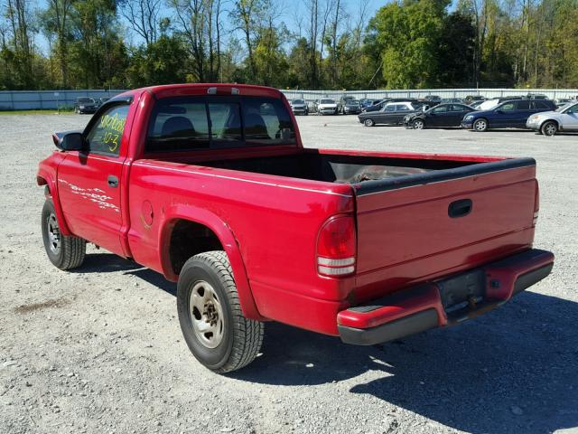 1B7GG36X12S540917 - 2002 DODGE DAKOTA SPO RED photo 3