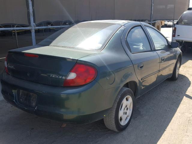 1P3ES46C7YD557744 - 2000 PLYMOUTH NEON BASE 绿色 照片 4