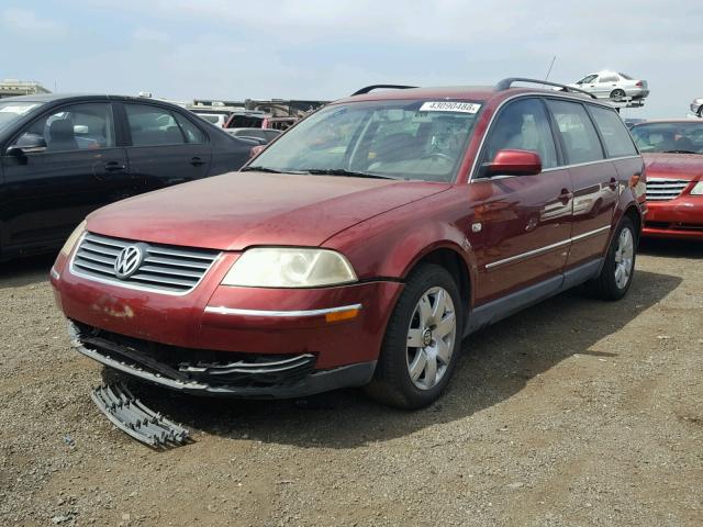 WVWWH63B91E241546 - 2001 VOLKSWAGEN PASSAT GLX MAROON photo 2