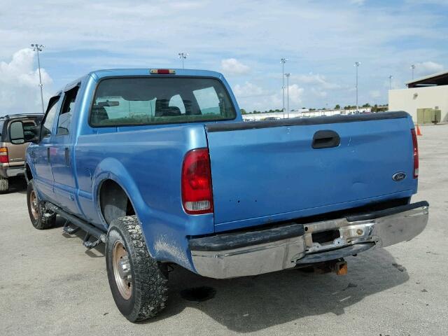 1FTNW21L23EC16318 - 2003 FORD F250 SUPER BLUE photo 3