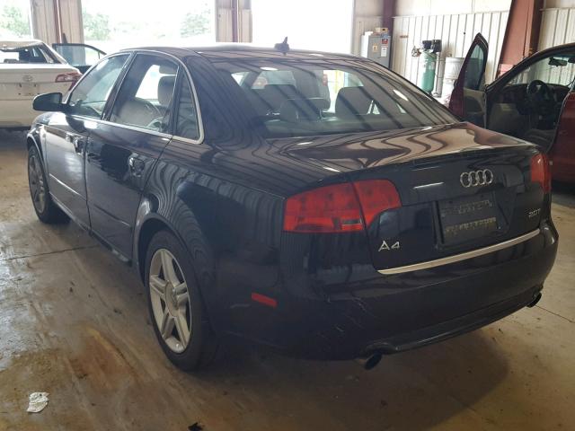 WAUAF78E28A086264 - 2008 AUDI A4 2.0T BLACK photo 3