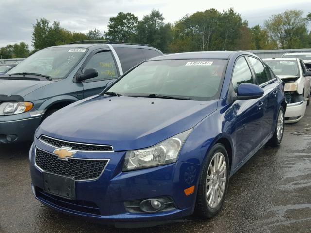 1G1PK5SC5C7189813 - 2012 CHEVROLET CRUZE BLUE photo 2