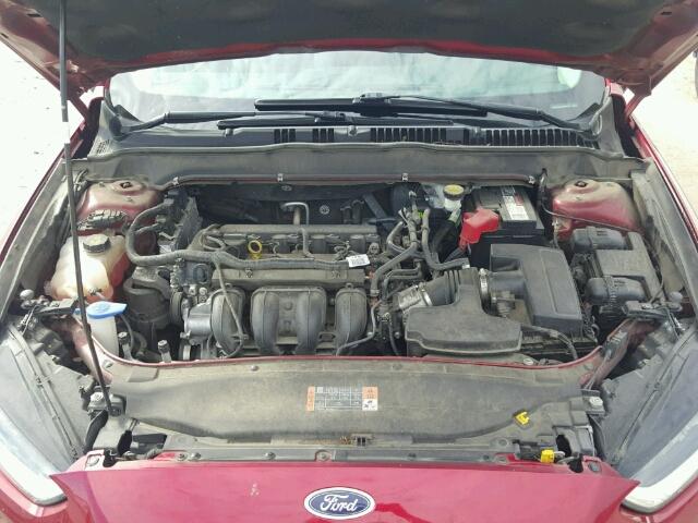 1FA6P0G7XE5384345 - 2014 FORD FUSION S RED photo 7