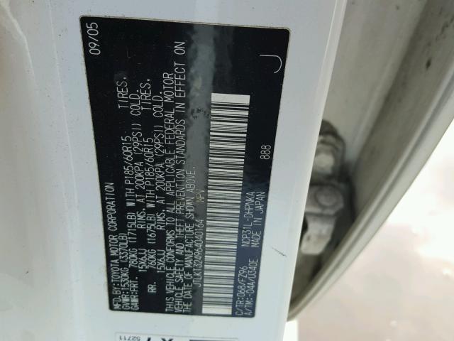 JTLKT324964040164 - 2006 TOYOTA SCION XB Weiß Foto 10