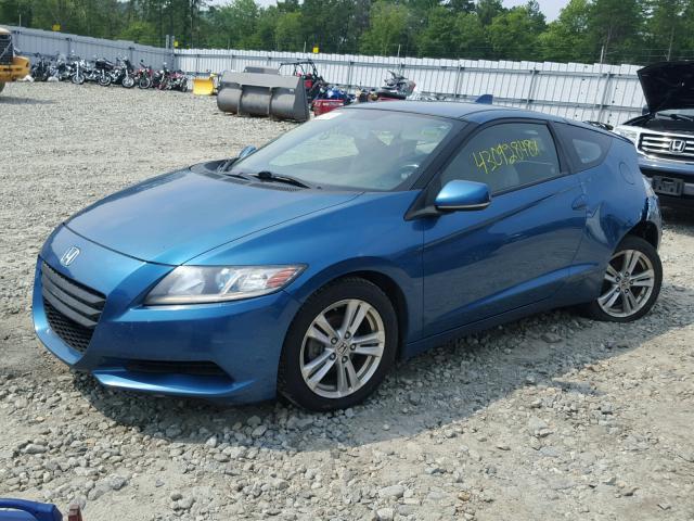 JHMZF1D44CS001412 - 2012 HONDA CR-Z BLUE photo 2