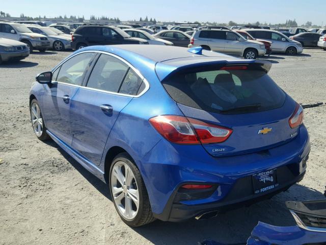 3G1BF6SM6HS512059 - 2017 CHEVROLET CRUZE PREM BLUE photo 3