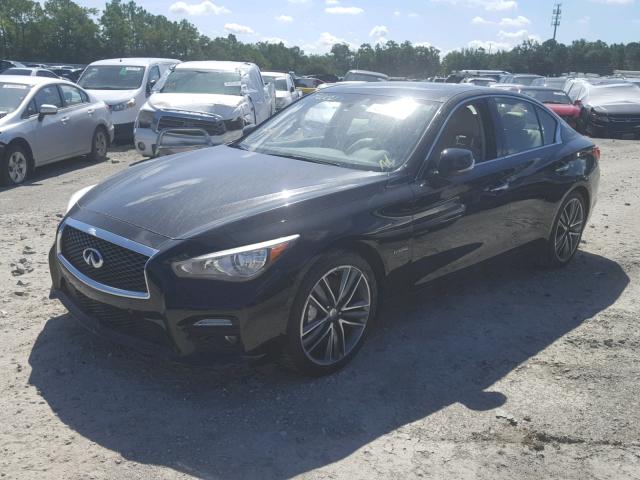 JN1AV7AP5EM690678 - 2014 INFINITI Q50 HYBRID BLACK photo 2